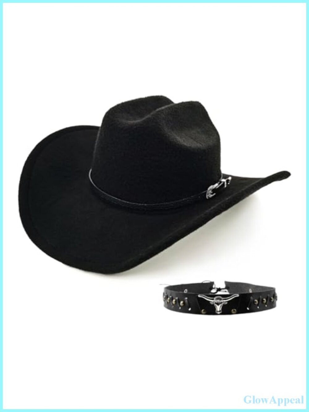 Felt Cowboy Hat with Detachable Hatbands, Adjustable, Breathable, Lightweight